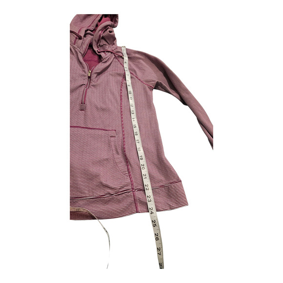 Tangerine Small Purple and White Striped Long Sleeve Hooded Jacket - Picture 9 of 10